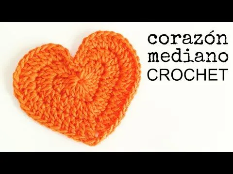 Cómo hacer un CORAZÓN Mediano a Crochet - Paso a Paso - YouTube Cómo hacer un CORAZÓN Mediano a Crochet - Paso a Paso - YouTube