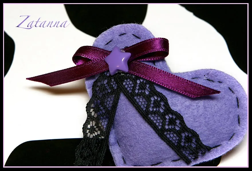 corazon morado con lazo y estrella 7 5 cms x corazon morado con lazo y estrella 7 5 cms x