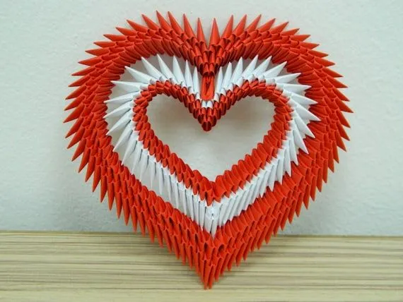 Corazón de Origami 3D por SilvyOrigami en Etsy Corazón de Origami 3D por SilvyOrigami en Etsy