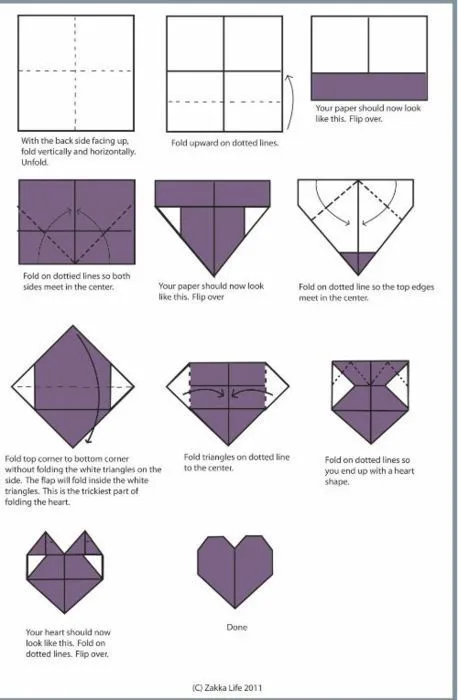 Como hacer un corazon de. papel paso a paso - Imagui