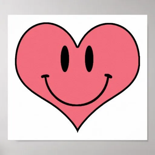 Corazón sonriente lindo, amor del amor de la tarje posters de Zazzle.