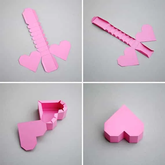Cajita geométrica con forma de corazón 3D | Ayuda para Manualidades Cajita geométrica con forma de corazón 3D | Ayuda para Manualidades