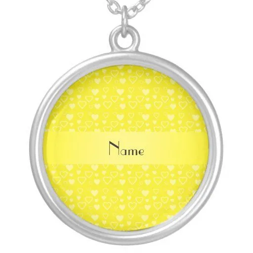 Corazones amarillos conocidos personalizados collares ...