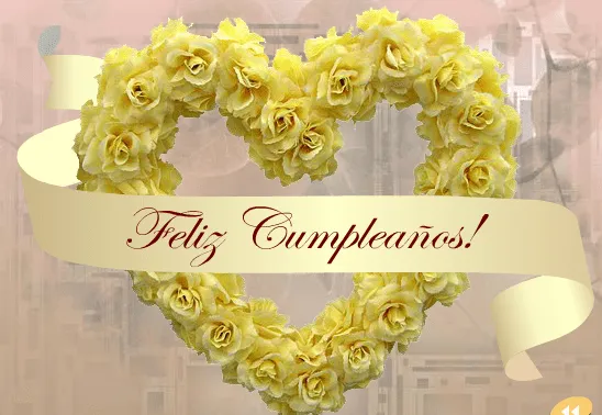 Rosas de Corazones Amarillas - Feliz Cumpleaños Tarjeta Animada ...