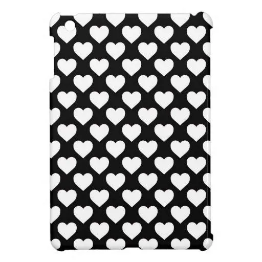 Corazones blancos en fondo negro | Zazzle