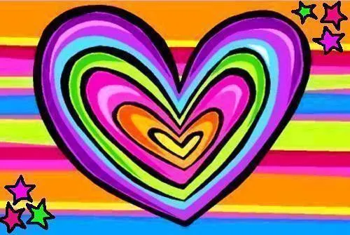 De corazones con muchos colores - Imagui