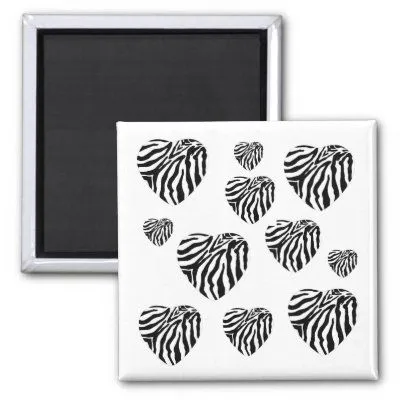 Corazones del estampado de zebra iman de Zazzle.es Corazones del estampado de zebra iman de Zazzle.es