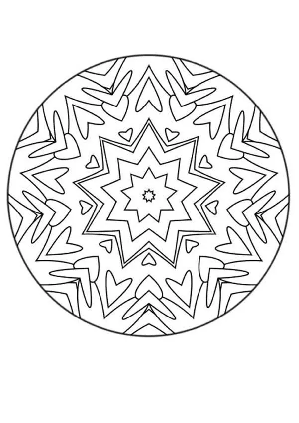 ... Corazones y flechas - Dibujos de MANDALAS INFANTILES para colorear