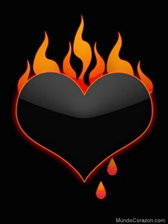 Corazones en fuego azul - Imagui