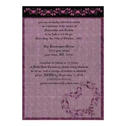 Corazones góticos que casan la invitación de Zazzle.