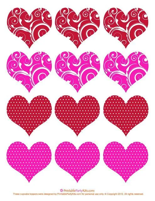 Corazones para imprimir gratis. Mira más modelos en la entrada ...