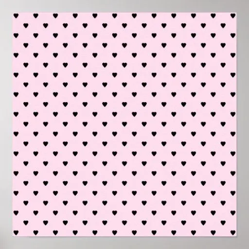 Corazones negros en rosa bonito póster | Zazzle Corazones negros en rosa bonito póster | Zazzle