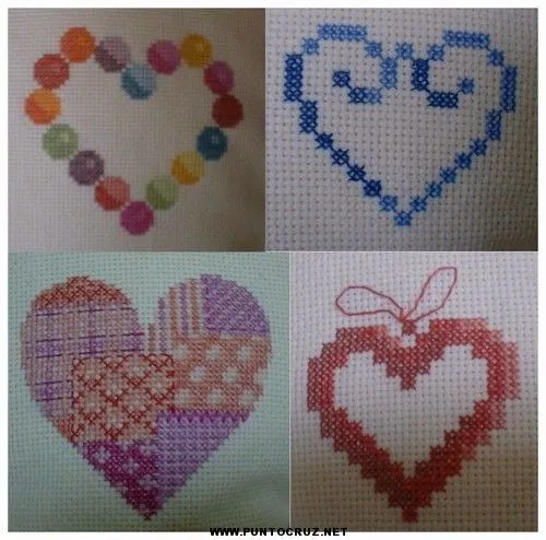 Corazones | Punto de cruz - Colección de patrones punto de cruz ... Corazones | Punto de cruz - Colección de patrones punto de cruz ...