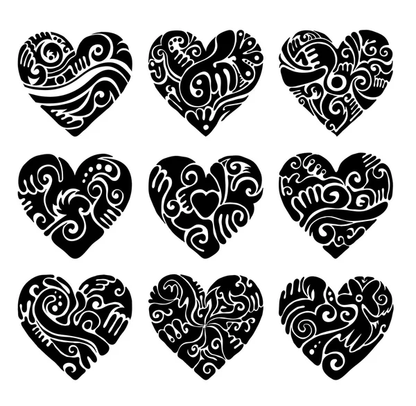 Corazones tribales Vector — Vector stock © Firin #61918977