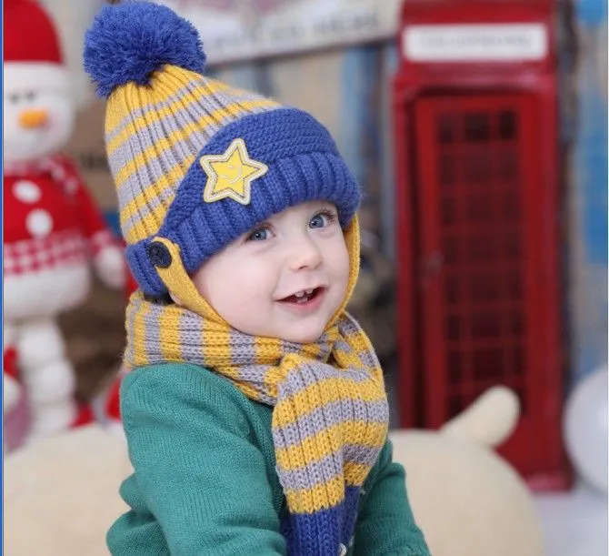 Ola coreana del gorro de lana de bebé, sombreros del invierno ...