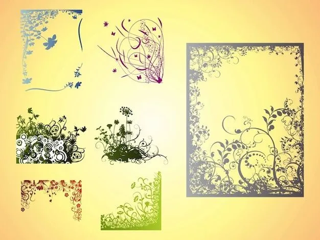 Cornici con fiori decorazioni vettore | Scaricare vettori gratis Cornici con fiori decorazioni vettore | Scaricare vettori gratis