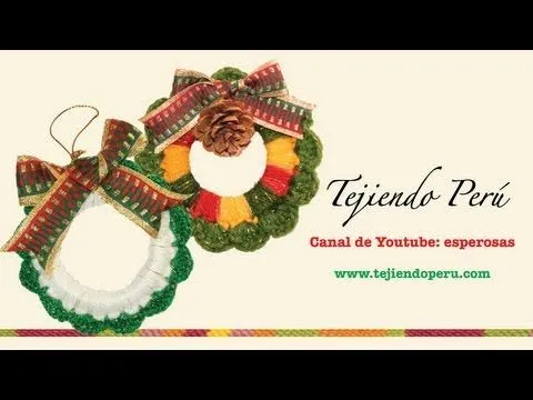 Corona de navidad tejida en crochet - YouTube Corona de navidad tejida en crochet - YouTube