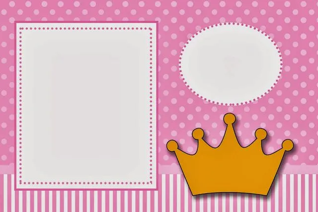 Coronas en Fondo Rosa: Invitaciones para Imprimir Gratis. | Ideas ...