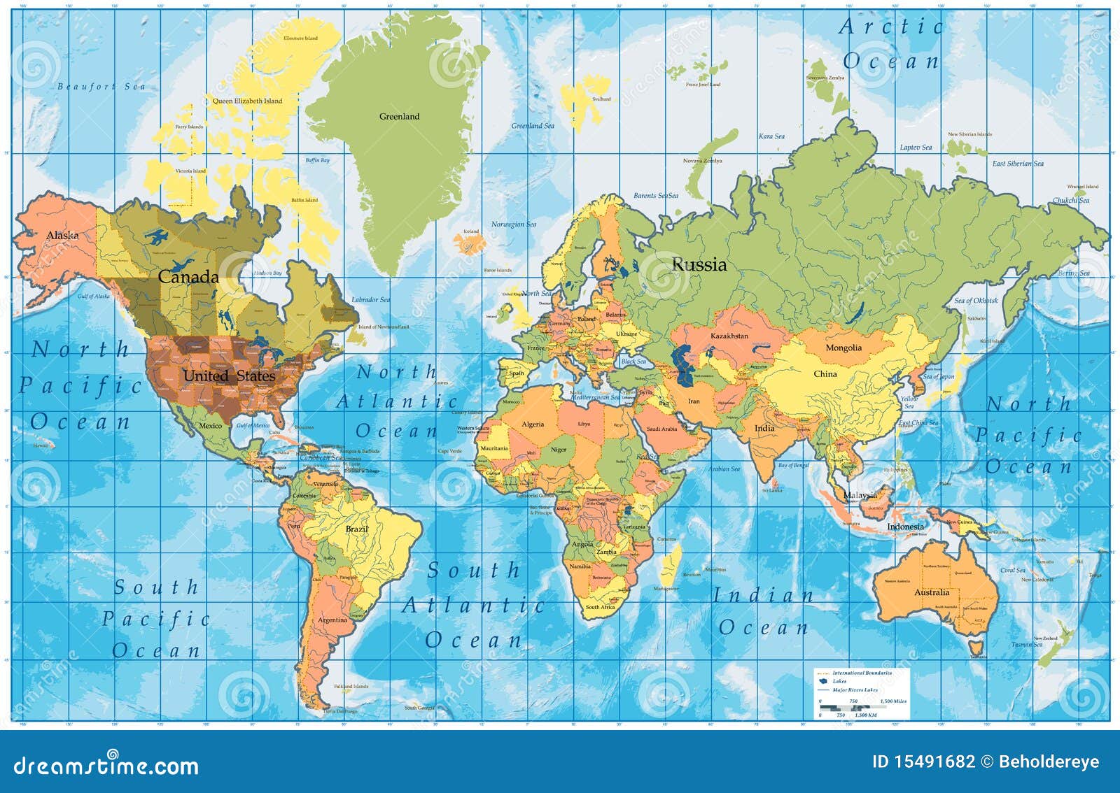 Correspondencia De Mundo Detallada Con Todos Los Nombres De Países ...