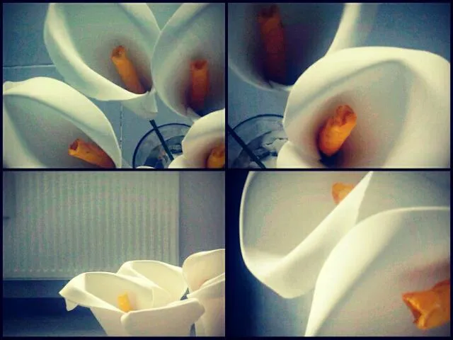 Corta, coser pegar... y vuelta a empezar: Y el primer ramo de calas