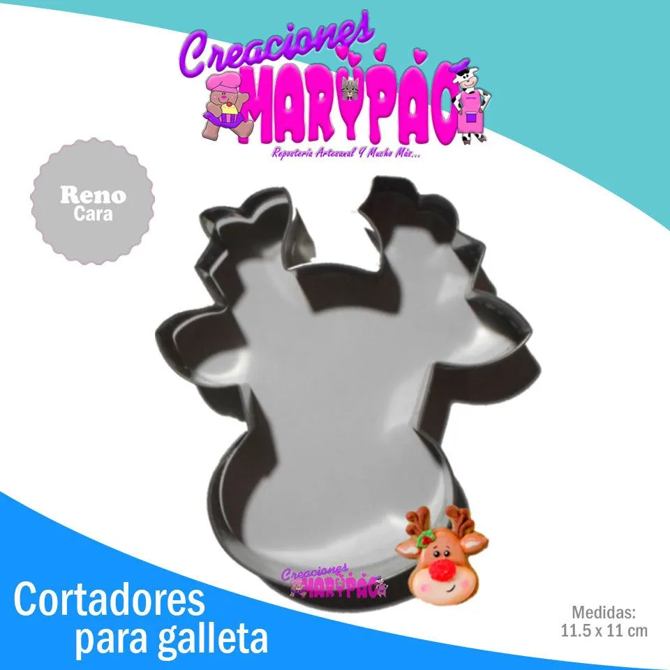 Cortador De Galleta Cara de Reno Navidad – Creaciones Marypao Cortador De Galleta Cara de Reno Navidad – Creaciones Marypao