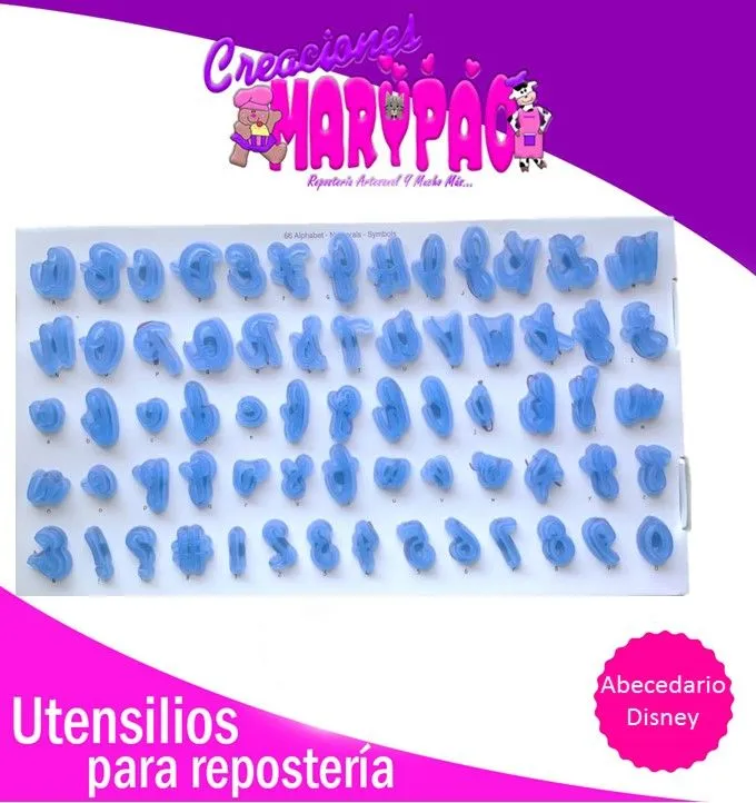 Cortadores Abecedario Disney Letras Números Signos Fondant 66 pzas – Creaciones Marypao Cortadores Abecedario Disney Letras Números Signos Fondant 66 pzas – Creaciones Marypao
