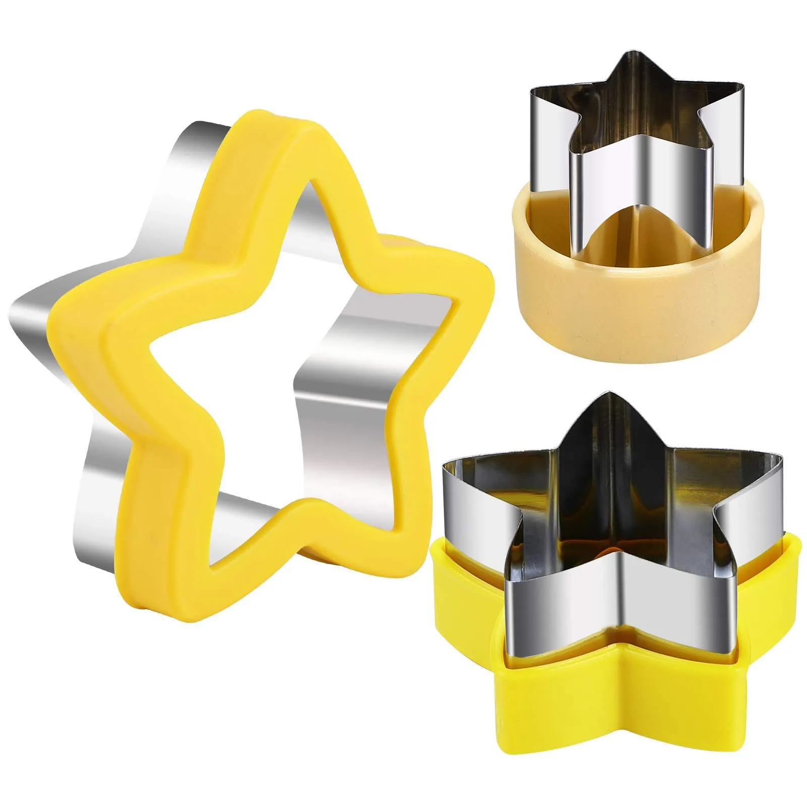 Cortadores de galletas con forma de estrella de acero inoxidable para hornear en forma de verduras, Cortadores de galletas con forma de estrella de acero inoxidable para hornear en forma de verduras,