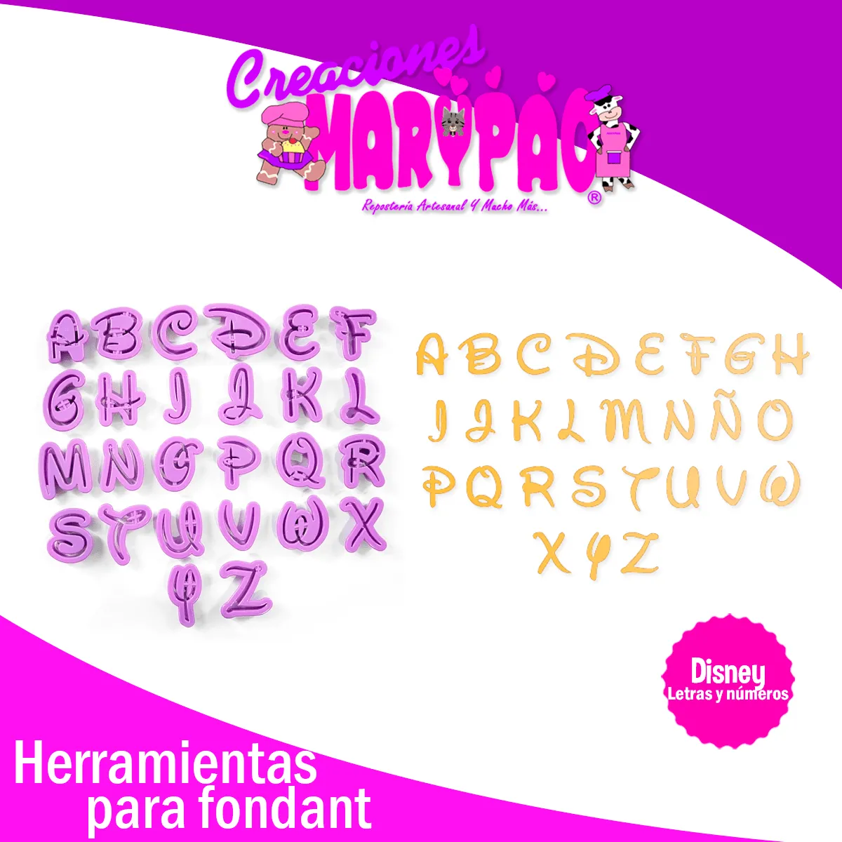 Cortadores Letras y Números Disney Fondant – Creaciones Marypao Cortadores Letras y Números Disney Fondant – Creaciones Marypao