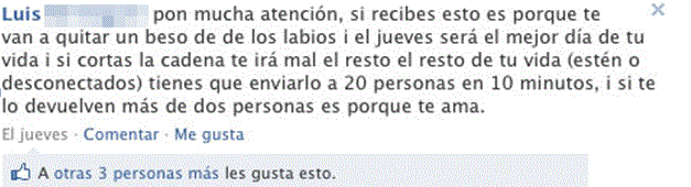 Si cortas la cadena te irá mal el resto de tu vida... - Media ...