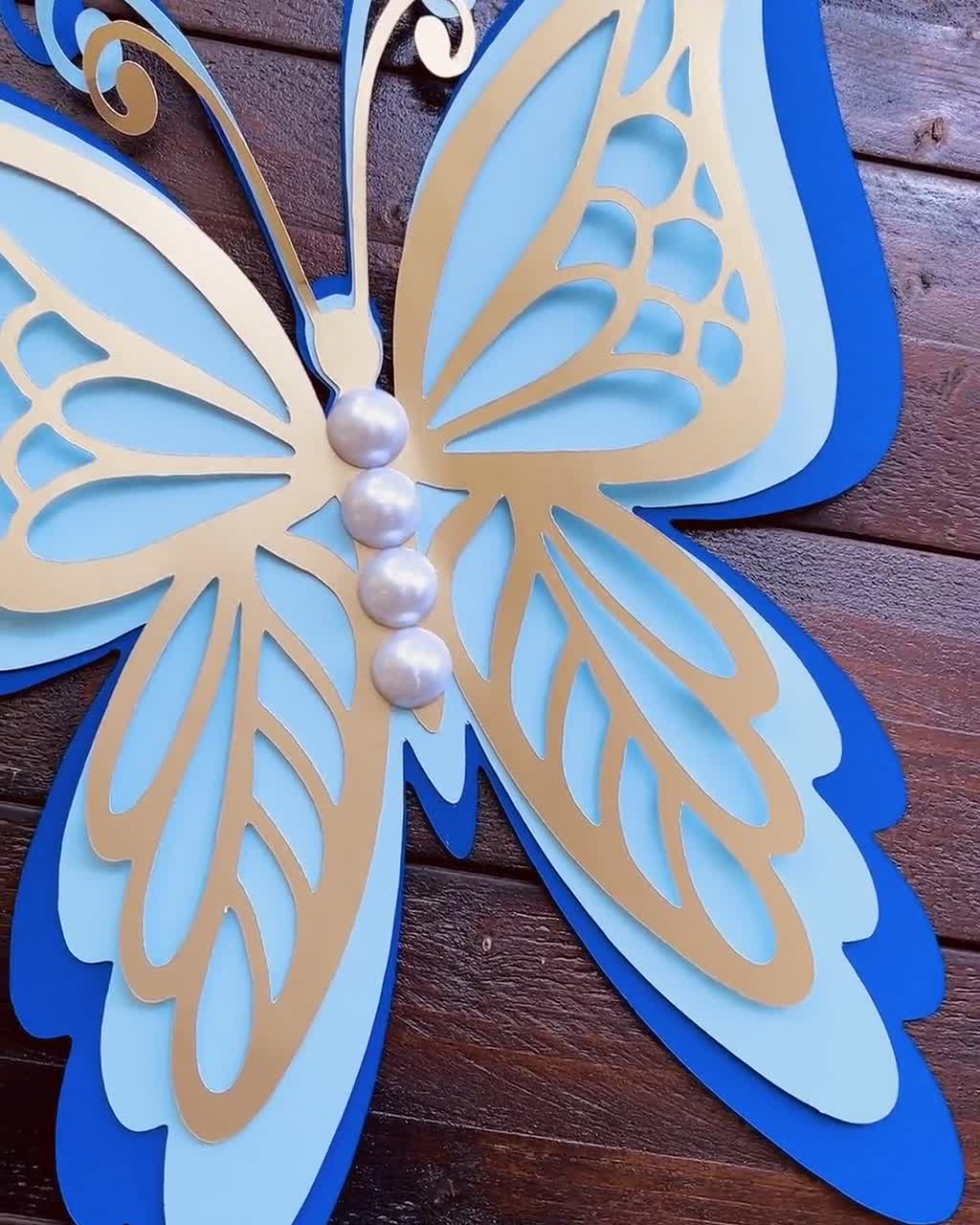 Corte de mariposa de papel gigante, decoración de baby shower, arte de pared de vivero de mariposas en capas 3D - Etsy España Corte de mariposa de papel gigante, decoración de baby shower, arte de pared de vivero de mariposas en capas 3D - Etsy España