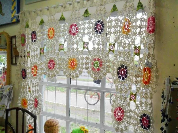 cortina | CORTINAS Y VISILLOS DE GANCHILLO/CROCHET | Pinterest ...