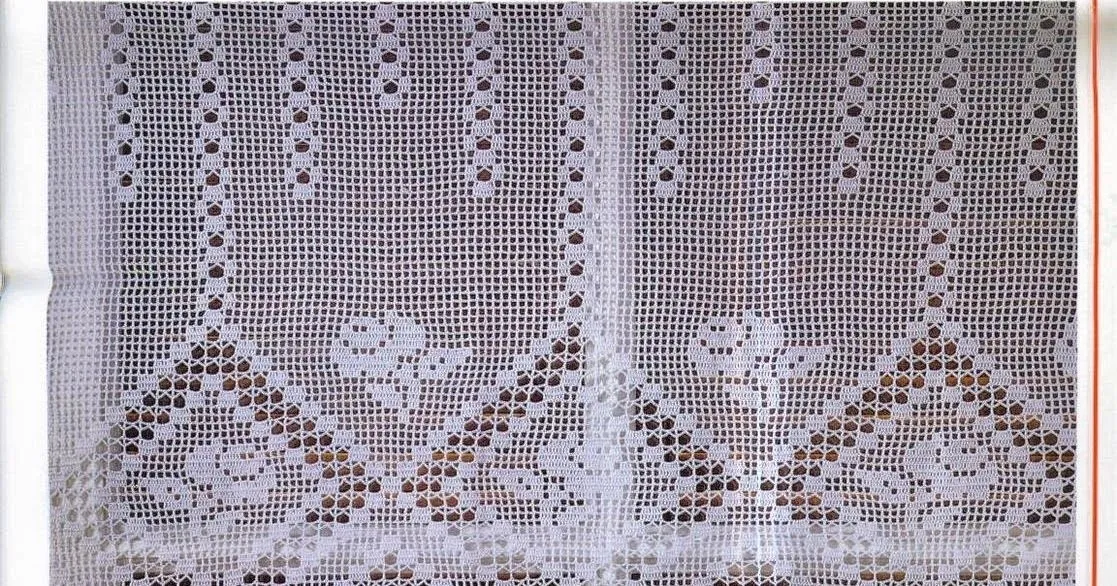 Cortina tejida al crochet - con diagrama y patrones Cortina tejida al crochet - con diagrama y patrones