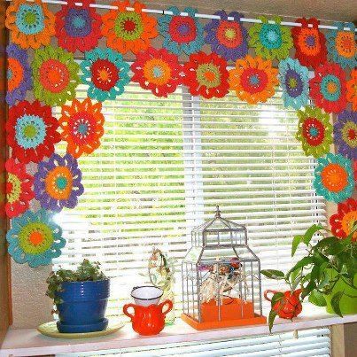 como hacer una cortina tejida al crochet - Google Search ... como hacer una cortina tejida al crochet - Google Search ...
