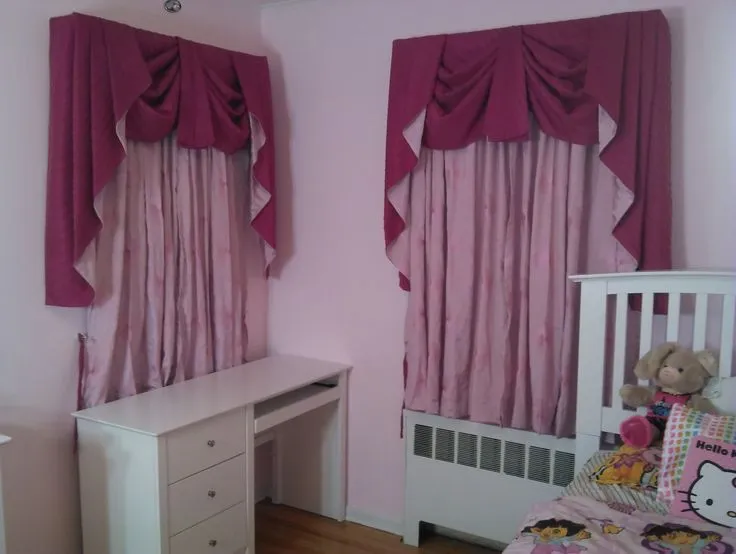Cortinas con cenefa Drapeada | cuarto para niñas | Pinterest