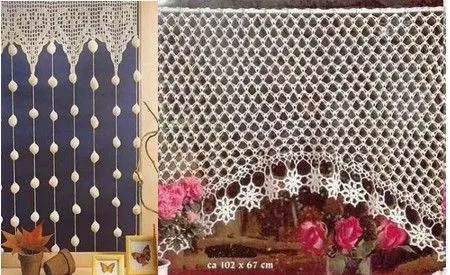 Cortinas al crochet con flores - Imagui