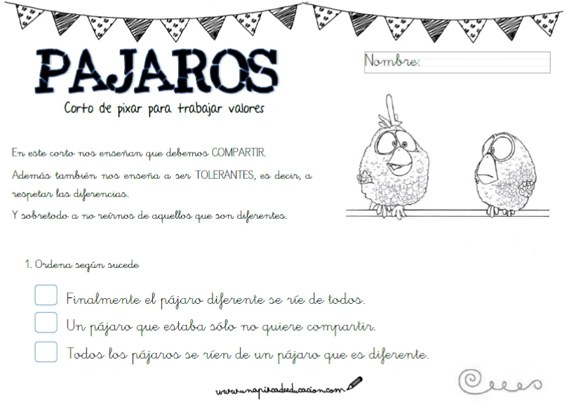 Cortos para trabajar valores. Pájaros - Una Pizca de Educación | Familia · Maestros · Niños Cortos para trabajar valores. Pájaros - Una Pizca de Educación | Familia · Maestros · Niños