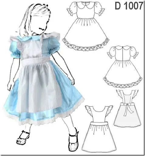 Como coser el delantal de Alicia en el país de las maravillas ... Como coser el delantal de Alicia en el país de las maravillas ...