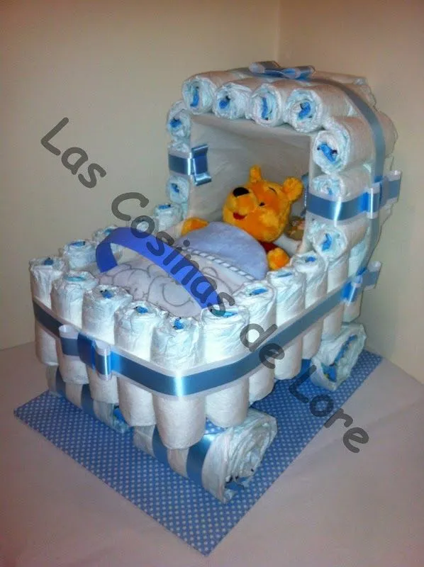 Las Cosinas de Lore: Carrito de Pañales Winnie de Pooh (Azul)