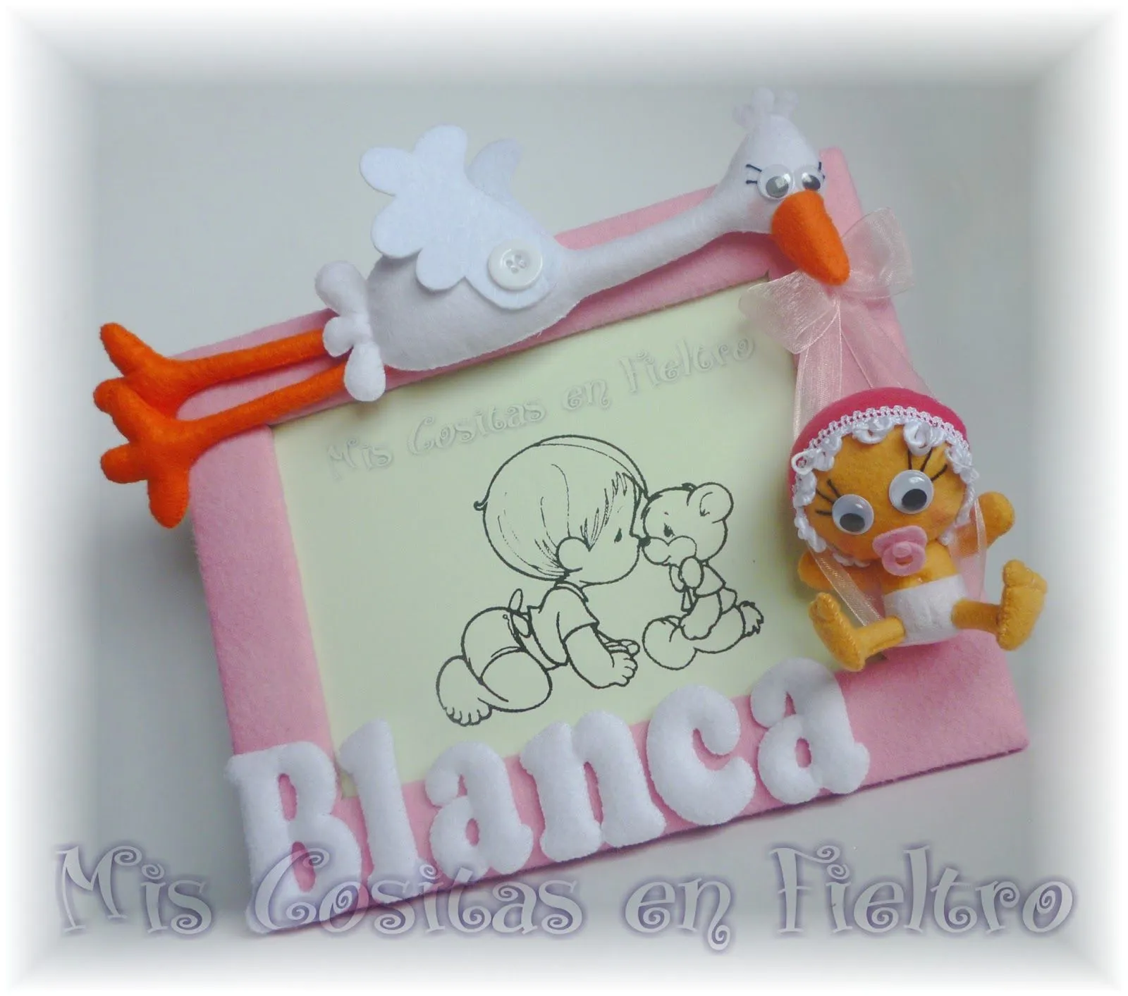 Mis Cositas en Fieltro: MARCO PARA FOTOS CON CIGÜEÑA Y BEBÉ BLANCA Mis Cositas en Fieltro: MARCO PARA FOTOS CON CIGÜEÑA Y BEBÉ BLANCA