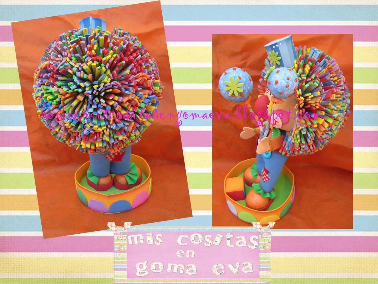 payaso portagolosinas realizado con esfera de telgopor y goma eva payaso portagolosinas realizado con esfera de telgopor y goma eva