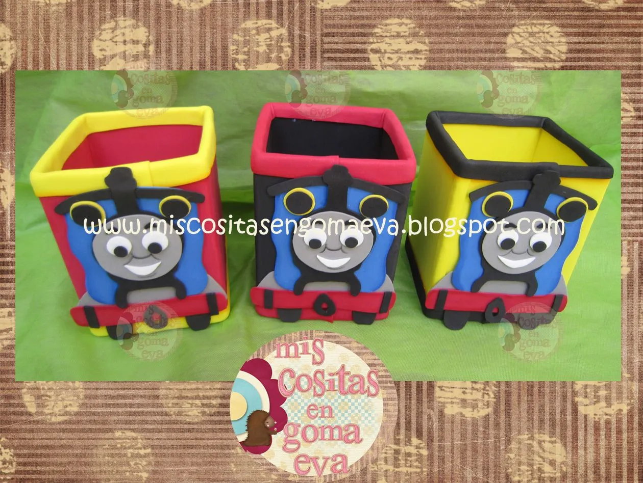 MIS COSITAS EN GOMA EVA: CUMPLE TREN THOMAS, AGUSTIN