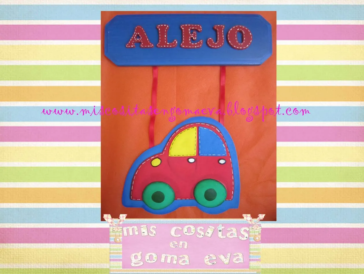 MIS COSITAS EN GOMA EVA: Cuarto alejo autos MIS COSITAS EN GOMA EVA: Cuarto alejo autos