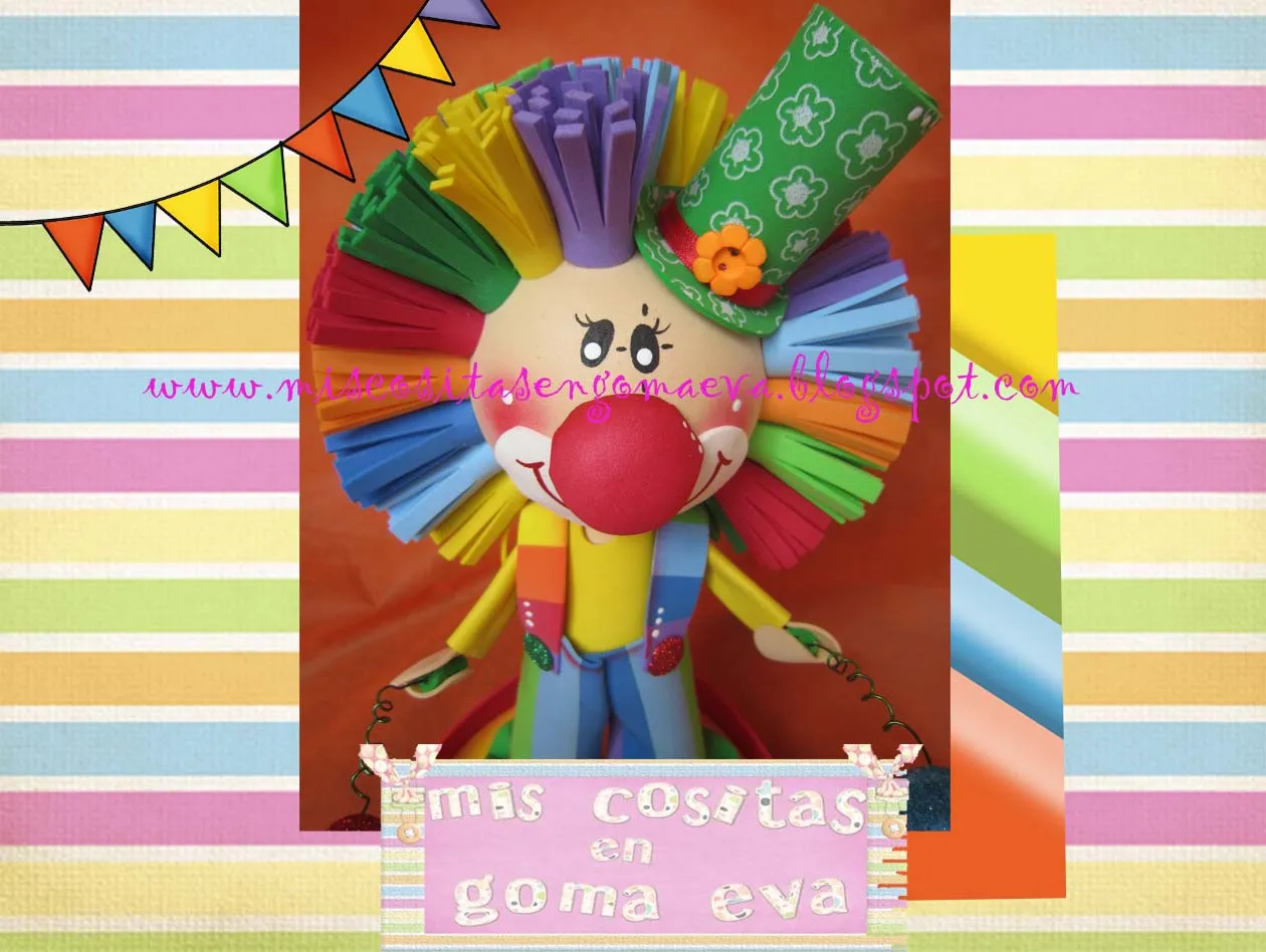 MIS COSITAS EN GOMA EVA: Payaso torta para cumple payasos