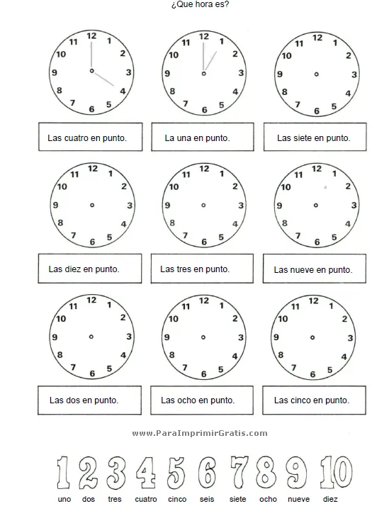 Reloj con manecillas movibles para imprimir - Imagui