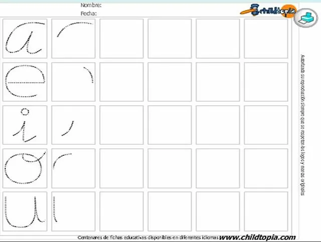 CoSqUiLLiTaS eN La PaNzA BLoGs: FICHAS PARA APRENDER LAS VOCALES