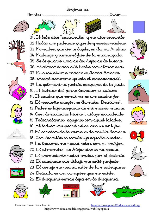 CoSqUiLLiTaS eN La PaNzA BLoGs: FICHAS SINFON DE DR