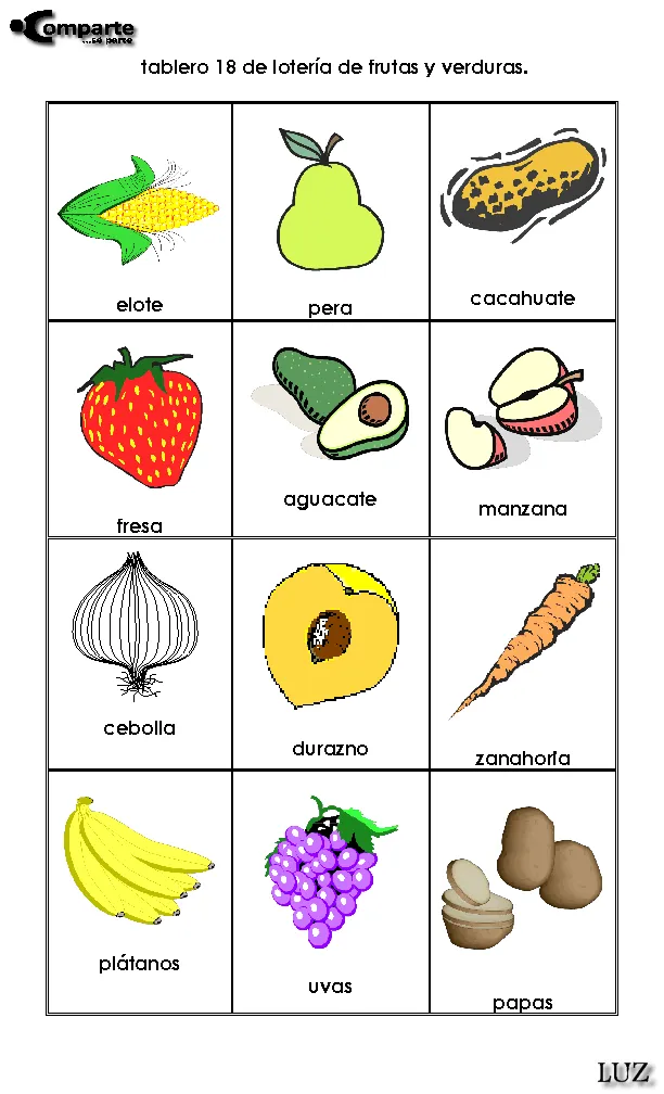 CoSqUiLLiTaS eN La PaNzA BLoGs: LOTERÍA FRUTAS Y VERDURAS (EN ... CoSqUiLLiTaS eN La PaNzA BLoGs: LOTERÍA FRUTAS Y VERDURAS (EN ...
