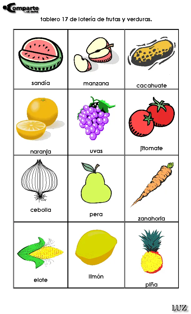 CoSqUiLLiTaS eN La PaNzA BLoGs: LOTERÍA FRUTAS Y VERDURAS (EN ... CoSqUiLLiTaS eN La PaNzA BLoGs: LOTERÍA FRUTAS Y VERDURAS (EN ...