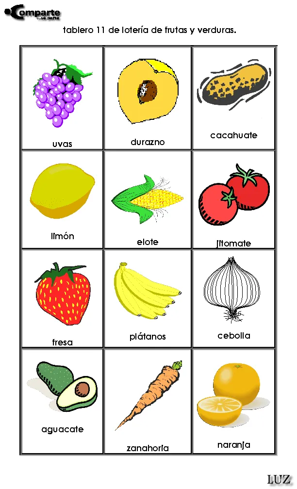 CoSqUiLLiTaS eN La PaNzA BLoGs: LOTERÍA FRUTAS Y VERDURAS (EN ... CoSqUiLLiTaS eN La PaNzA BLoGs: LOTERÍA FRUTAS Y VERDURAS (EN ...