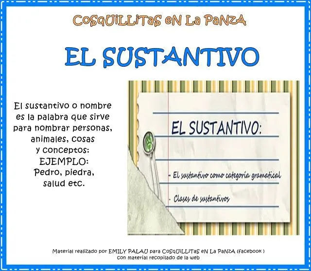 CoSqUiLLiTaS eN La PaNzA BLoGs: EL SUSTANTIVO C/ ACTIVIDADES ...